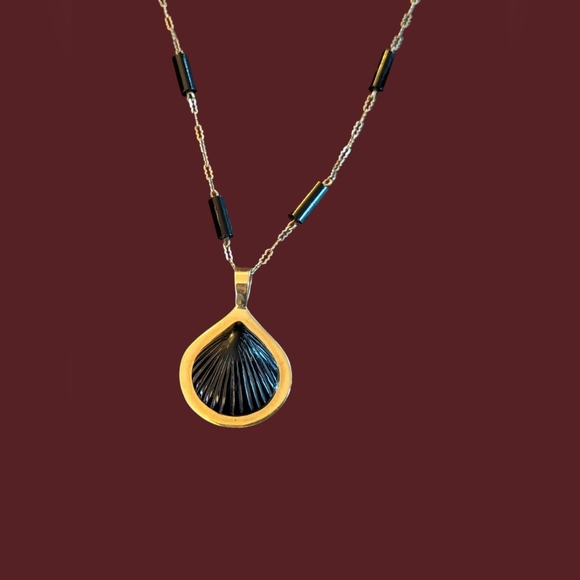 Bernard K. Passman #4 18K Black Coral Seashell Pendant 14K Chain Replaced Clasp - Picture 13 of 13